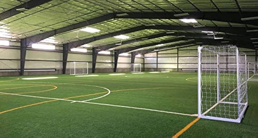 Indoor soccer facility with turf field