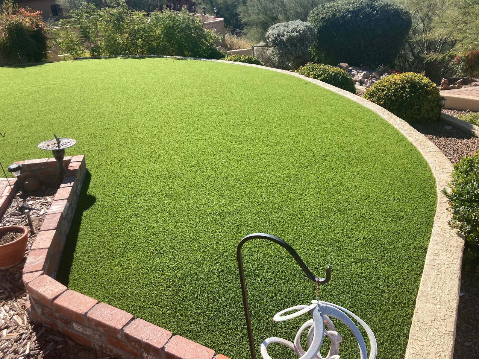Residential artificial turf installation in progress
