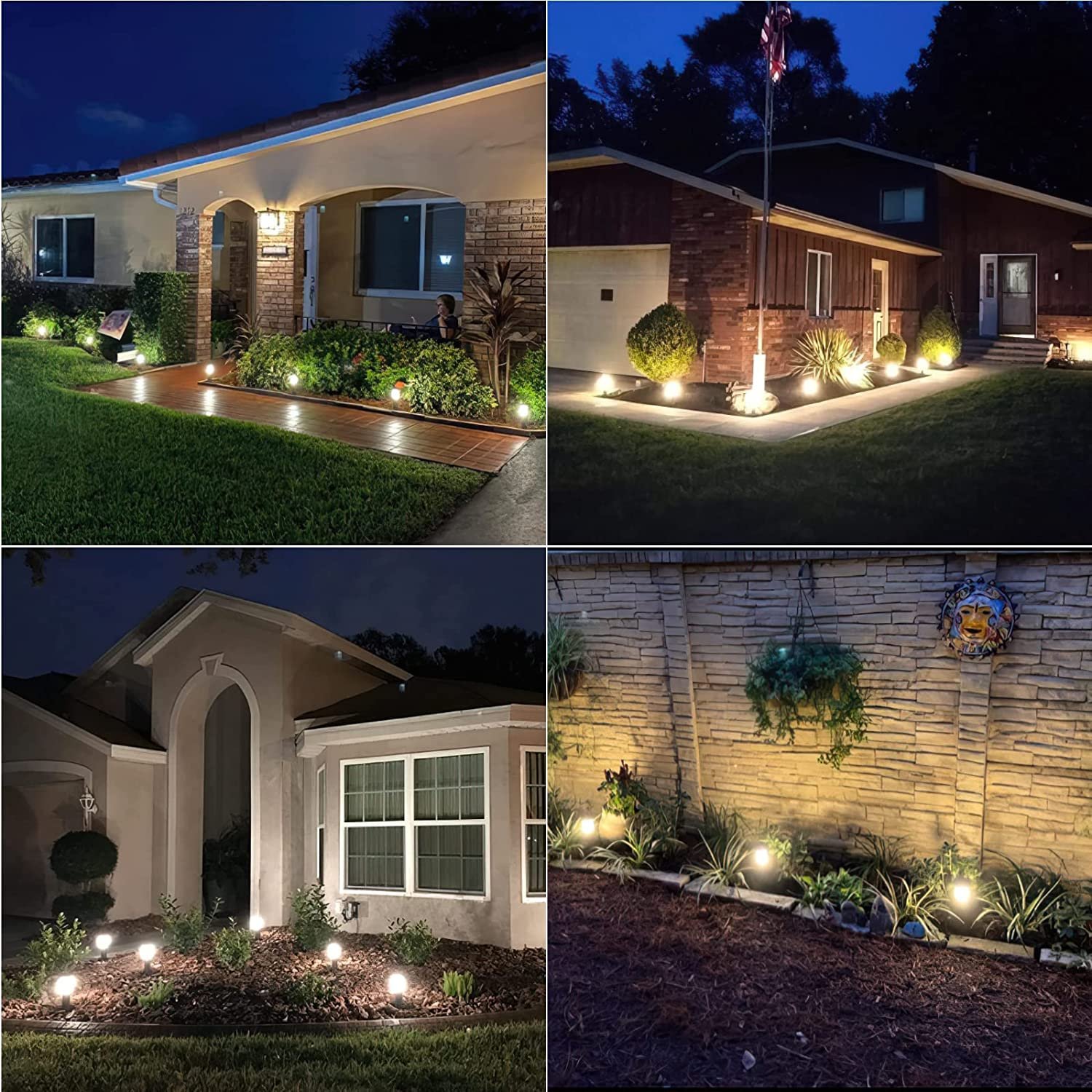 Front yard landscape uplighting