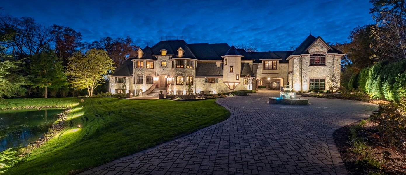 Residential turf at dusk