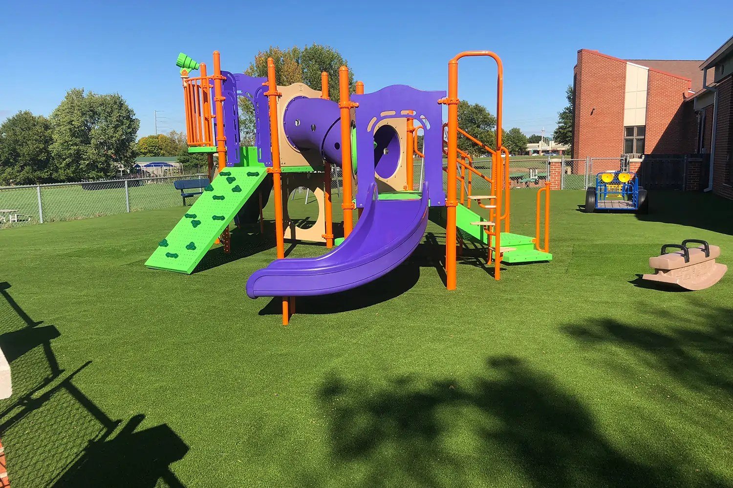 Church playground with artificial turf